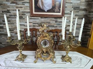 Portacandele in ottone con 5 candele