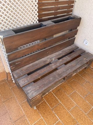 Sofá Palets 2 Plazas Madera Marrón