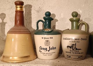 Barattoli da whisky Long John e Tullamore Dew