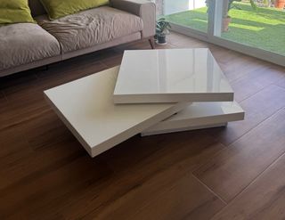 Mesa de centro moderna giratoria blanca