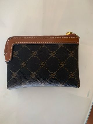 Monedero Mango Negro y Marrón