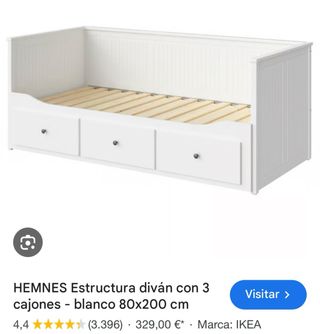 Diván Cama Hemnes Ikea Gris/Blanco