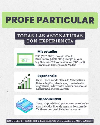 Profesora Particular con experiencia en Vicálvaro