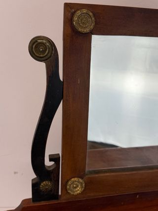 Espejo Tocador Estilo Imperio Madera y Metal