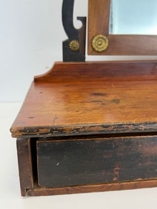 Espejo Tocador Estilo Imperio Madera y Metal