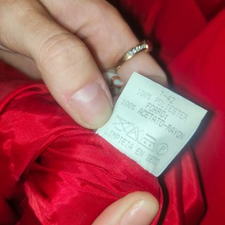 Vestido fiesta/boda rojo Brasilia flecos Talla 42