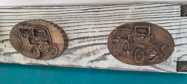 Perchero Vintage Retro Coches Madera Metal