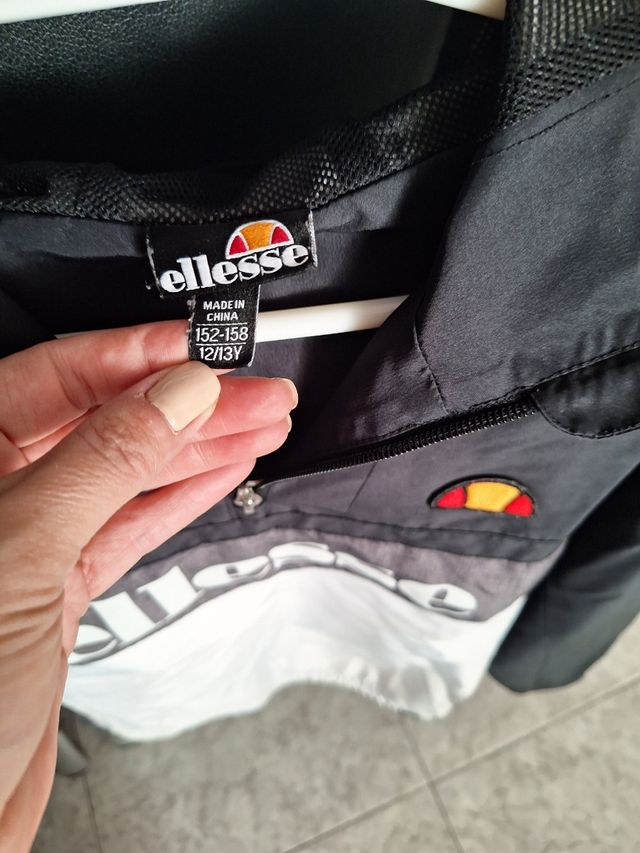 Cortavientos niño Ellesse blanco/negro T.12/13 año