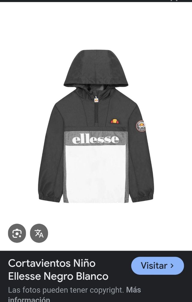 Cortavientos niño Ellesse blanco/negro T.12/13 año