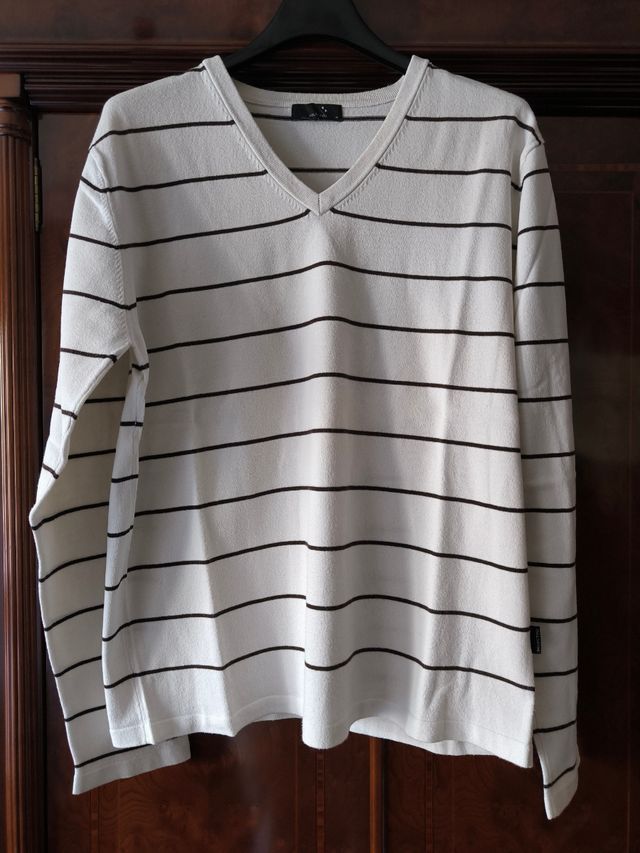 Jersey fino cuello pico rayas