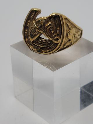 Anillo Herradura Caballo Dorado