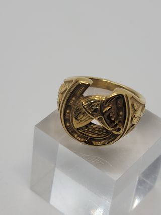 Anillo Herradura Caballo Dorado