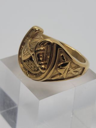 Anillo Herradura Caballo Dorado