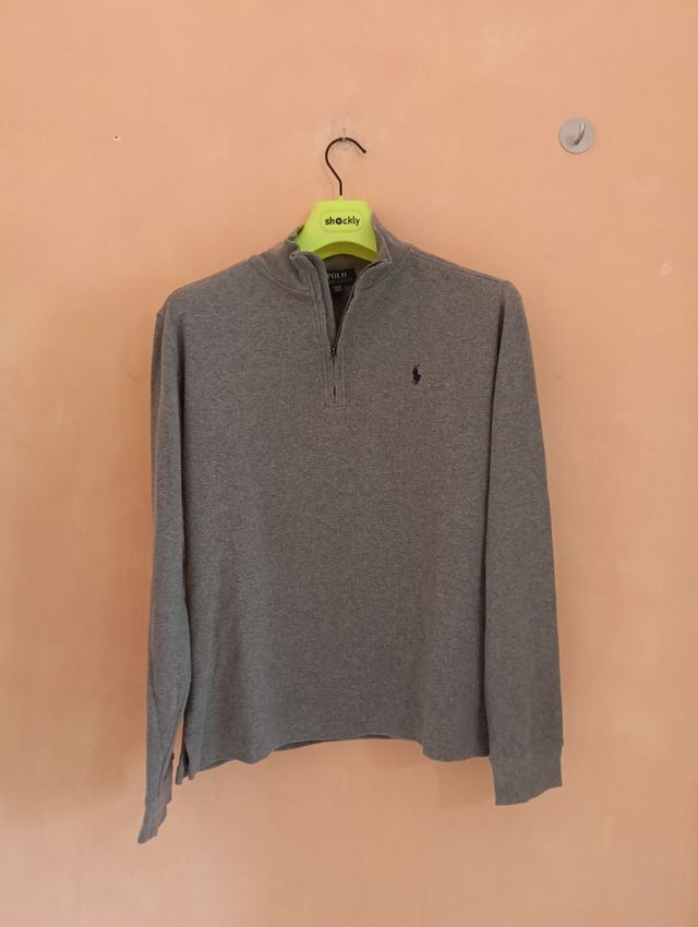 Maglione Ralph Lauren mezza zip grigio XL