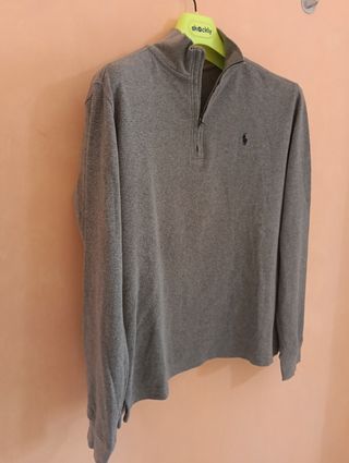 Maglione Ralph Lauren mezza zip grigio XL