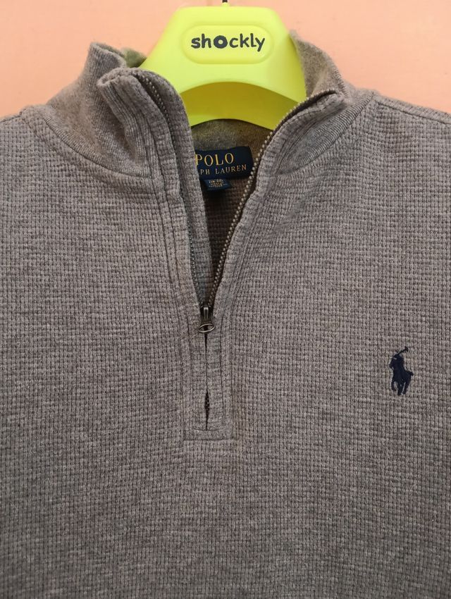 Maglione Ralph Lauren mezza zip grigio XL