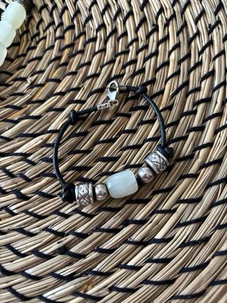 Conjunto Collar y Pulsera Plata y Blanco