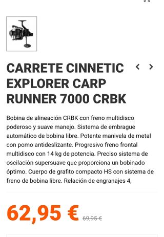 Carrete Cinnetic Explorer Carp 7000 CRBK