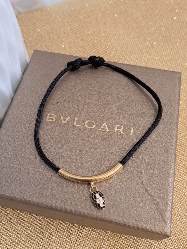 Pulsera estilo Bulgari Serpenti Negra y Dorada