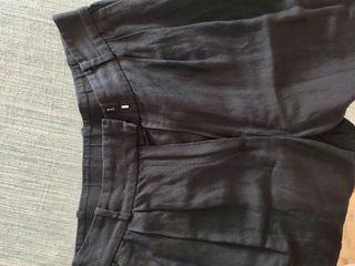 Pantalón H&M Lino Pinzas Negro