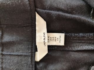 Pantalón H&M Lino Pinzas Negro