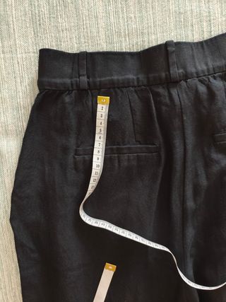 Pantalón H&M Lino Pinzas Negro
