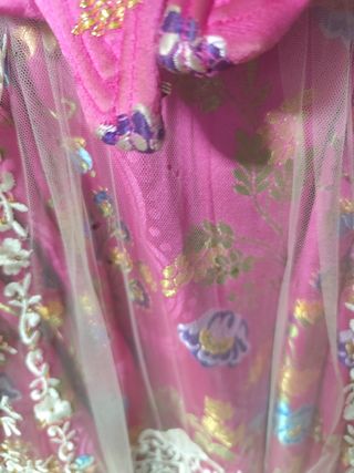 Traje de Fallera Niña Rosa y Morado