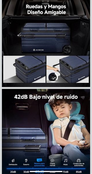 Nevera Portátil AAOBOSI 75L 12V Compresor