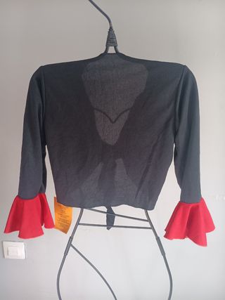 Camisa bailaora negra y roja talla 14 s