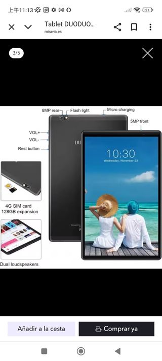 Jumper Tablet Android 12 6GB 128GB Gris