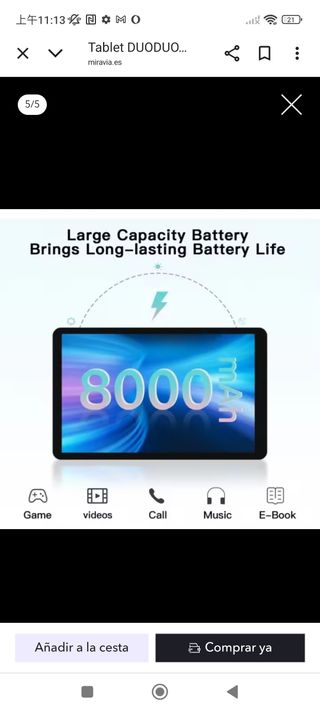 Jumper Tablet Android 12 6GB 128GB Gris