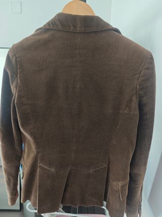 Americana Zara Basic Marrón Pana