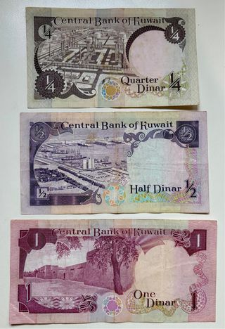 Lote x3 Billetes KUWAIT Diferentes