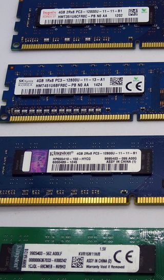 Lotto 4x RAM 4GB DDR3 Hynix, Kingston, Lenovo, SK 