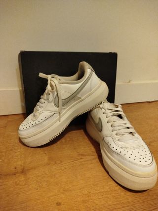 Nike Air Doble Suela Unisex Plata Blanco