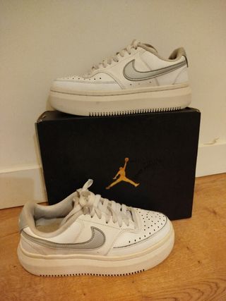 Nike Air Doble Suela Unisex Plata Blanco