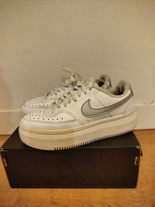Nike Air Doble Suela Unisex Plata Blanco