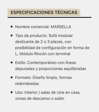 Sofá Modular Deslizante 3 Plazas