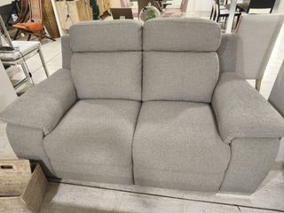 Sofá 2 plazas beige tela