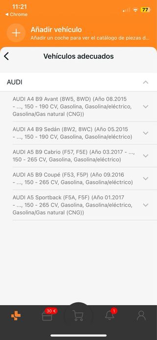 Filtro de Aire K&N E-0647 Audi A4 A5