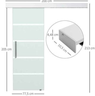 Puerta Corredera de Cristal 77,5x205 cm