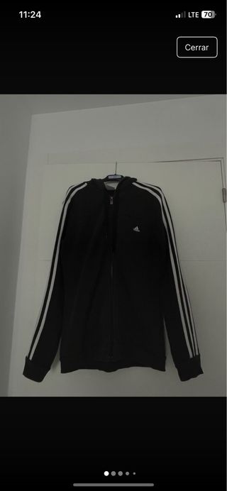 Sudadera Adidas Negra con Rayas