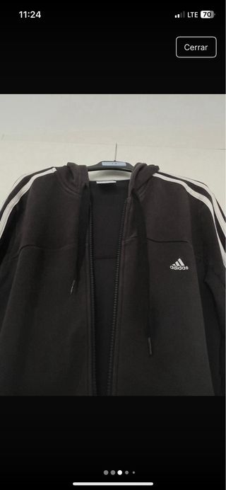 Sudadera Adidas Negra con Rayas