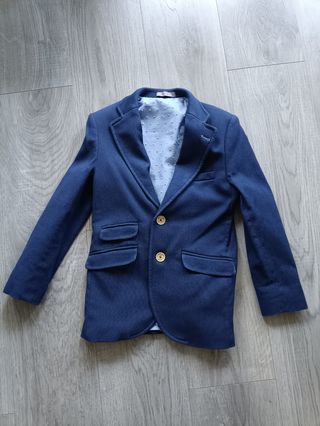 Traje de comunión niño azul y beige talla 10. 