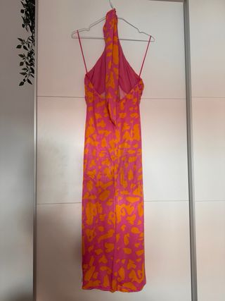 Vestido largo estampado halter