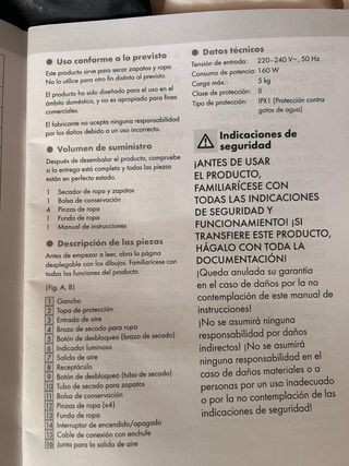 Secador de ropa y zapatos SilverCrest, de viaje.