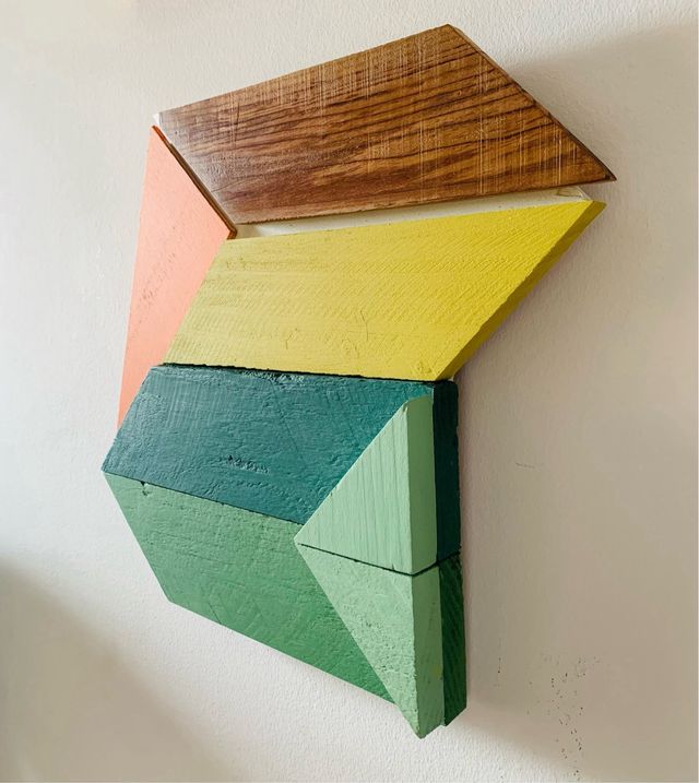 Cuadro abstracto 3D madera composición 53