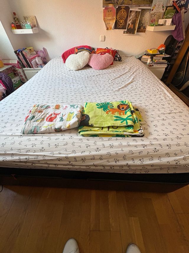 Cama 1.60x2m Canapé Abatible y Cajonera