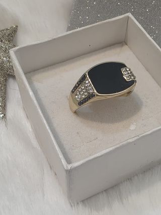 Anillo  Ónix Hombre Chapado Oro 18k 