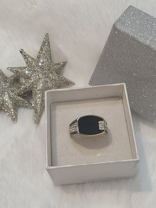 Anillo  Ónix Hombre Chapado Oro 18k 